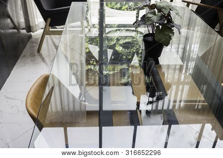 Modern Living Room With Sofa And Coffee Table, Stock Photo