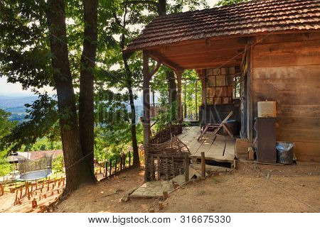 Grab, Serbia - August 08, 2019: Serbian Traditional Household Details. Summer Time, Everything Is Re