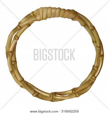 Round Bamboo Handle For Women's Handbag.vector Illustration On A White Background.