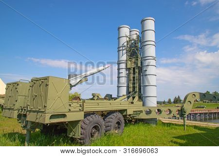 Soviet surface-to-air anti aircraft systems on the military exhibition