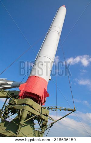 Soviet surface-to-air anti aircraft systems on the military exhibition