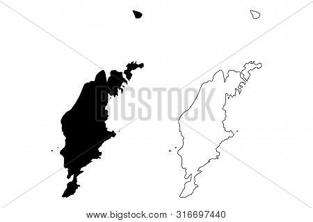 Gotland County (counties Of Sweden, Kingdom Of Sweden) Map Vector Illustration, Scribble Sketch Gotl