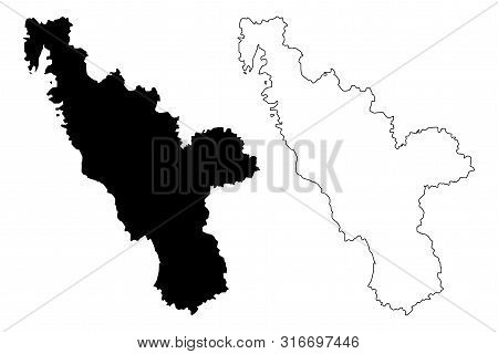 Halland County (counties Of Sweden, Kingdom Of Sweden) Map Vector Illustration, Scribble Sketch Hall