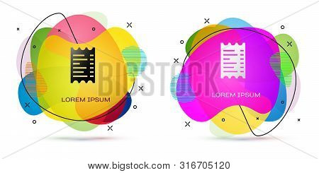 Color Paper Check And Financial Check Icon Isolated On White Background. Paper Print Check, Shop Rec