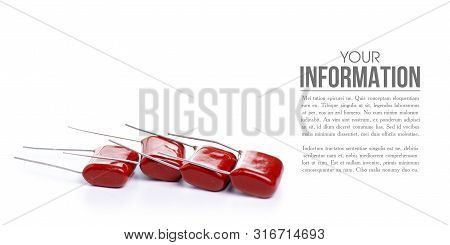 Ceramic Capacitor Radio Components On White Background Isolation
