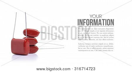 Ceramic Capacitor Radio Components On White Background Isolation