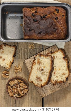 Barmbrack Or Bairin Breac Is A Traditional Irish Sweet Yeast Bread With Grapes And Raisins, Often Ea
