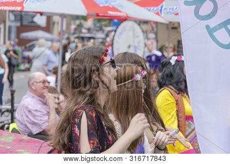 Sint Gillis Waas, Belgium, August 3, 2019, Remember Woodstock Festival, Love, Peace And Understandin