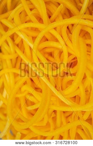 Close Up Of Butternut Squash Noodles Texture