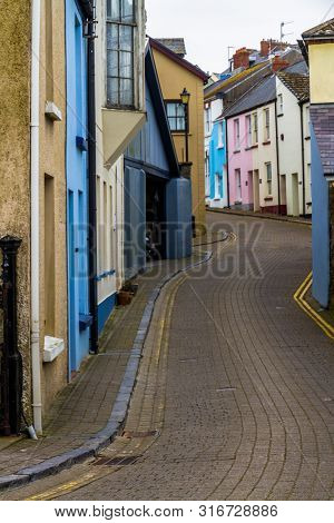 Street With Coloured Houses, In The United Kingdom.