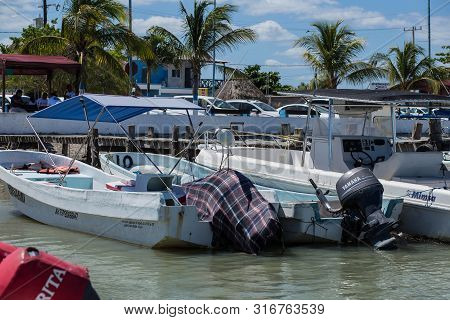 Mexico March 20 2017 The Bay With Fishing Boats, Harbor