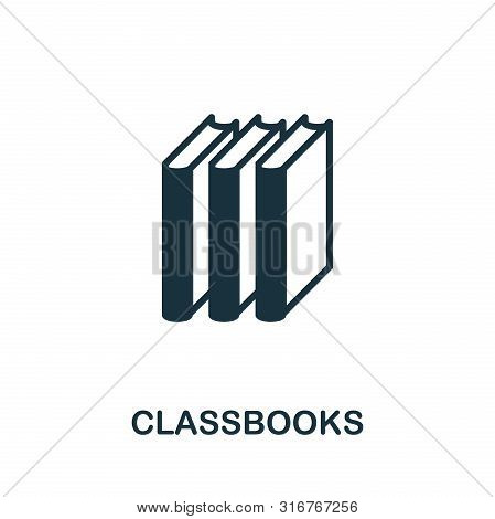 Classbooks Vector Icon Symbol. Creative Sign From Education Icons Collection. Filled Flat Classbooks