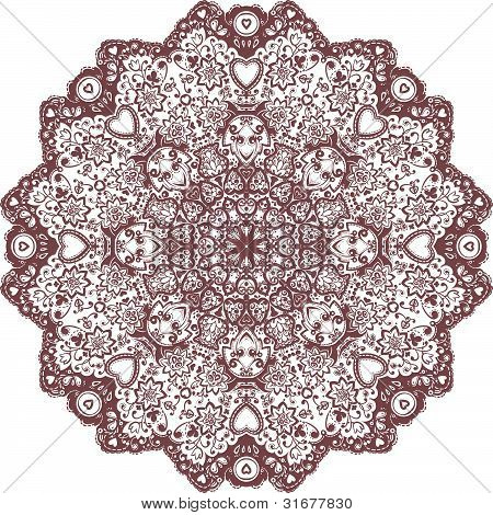 Dekorative runde blomstermotiver lace mønster. kalejdoskopisk blomstermønster, mandala.