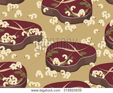 Vector Pattern Rotten Rotten Meat Worms Vector & Photo (Free Trial) | Bigstock