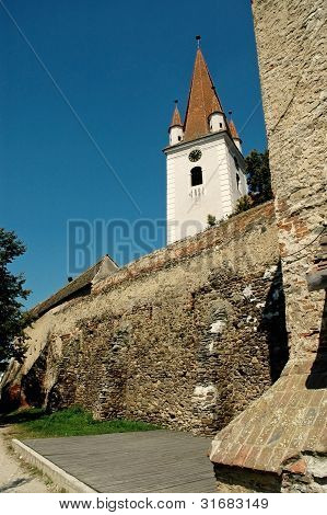 Opevněný kostel z Cristian, župě Sibiu. Sedmihradsko, Rumunsko