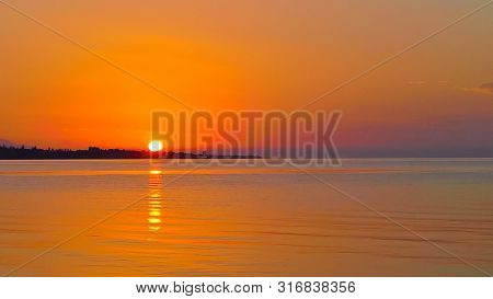 Sunrise Panoramic View To Issyk-kul Lake In Cholpon-ata, Kyrgyzstan