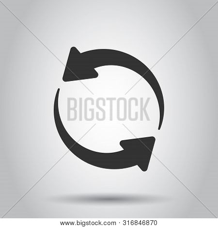 Arrow Rotation Icon In Transparent Style. Sync Action Vector Illustration On Isolated Background. Re