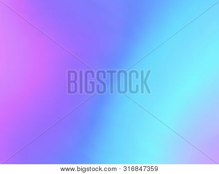 Holographic Gradient Neon Vector Illustration. Creative Blue Purple Ultraviolet Background. Hologram