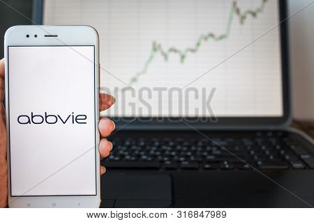 Saint Petersburg, Russia - June 25, 2019: Abbvie Company Logo On The Smartphone Screen.