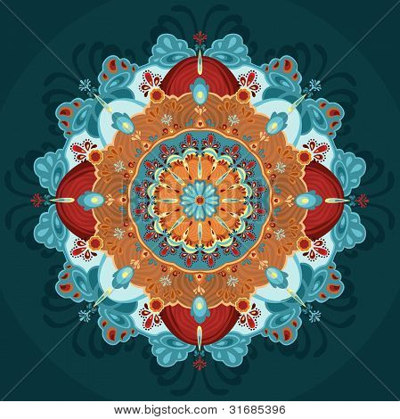 Vektor illustration. Smukt blomstermotiver lace mønster