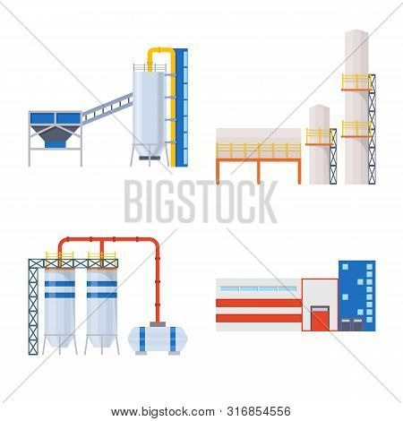 Vector Illustration Of Industry And Building Icon. Set Of Industry And Construction Vector Icon For 