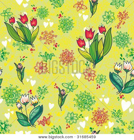 Problemfri tekstur med blomster