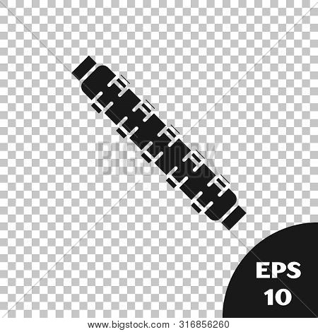 Black Hunting Cartridge Belt With Cartridges Icon Isolated On Transparent Background. Bandolier Sign