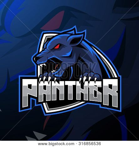 Angry Panther Mascot Logo Design With Text