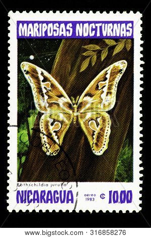 07.24.2019 Divnoe Stavropol Territory Russia Postage Stamp Nicaragua 1983 Year Series Night Butterfl