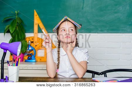 Home Schooling. Small Girl Study With In School. Formal Informal And Nonformal Education. Back To Sc