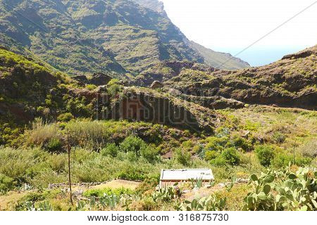 Isolated Shack In Nature On Tenerife Mountains, Spain.