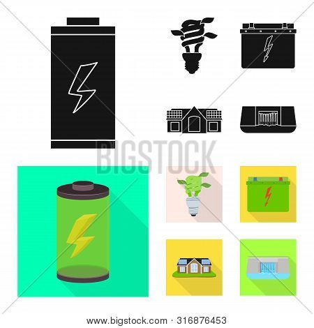 Vector Design Of Technology And Organic Symbol. Set Of Technology And Alternative Stock Symbol For W