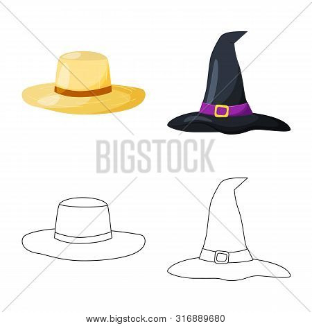 Vector Illustration Of Clothing And Cap Symbol. Collection Of Clothing And Beret Vector Icon For Sto