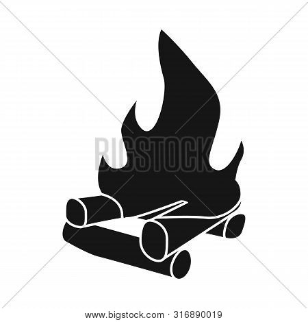 Vector Design Of Bonfire And Burning Logo. Set Of Bonfire And Firewood Stock Vector Illustration.
