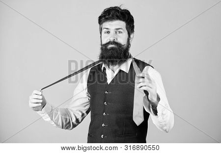Art Of Manliness. Man Bearded Hipster Try To Make Knot. Different Ways Of Tying Necktie Knots. How T