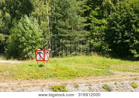 The Sign Anchor On The Saimaa Canal At Summer, Lappeenranta, Finland.