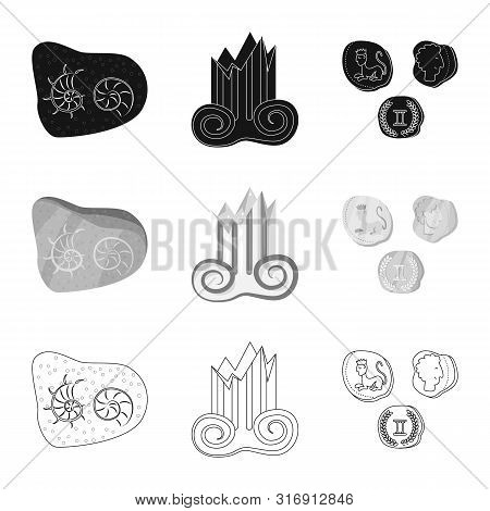 Isolated Object Of Story And Items Symbol. Set Of Story And Attributes Vector Icon For Stock.