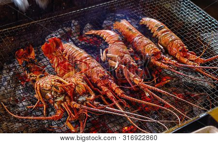 Grilled Seafood At Japanese Traditional Restaurant In Mie Prefecture, Japan.