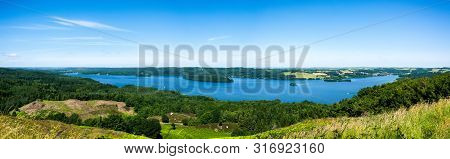 Panorama View Over The Silkeborg Lake (julsoe) And The Surrounding Forest From Himmelbjerget, Denmar