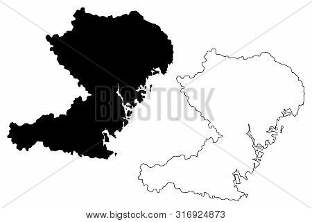 Vasternorrland County (counties Of Sweden, Kingdom Of Sweden) Map Vector Illustration, Scribble Sket