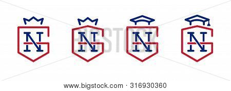 Gn Monogram. G N Letter Company Name. Royal Symbols. For Education Companies. Shield, Crown, Academi
