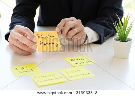 Wealth Management Concept, Business Man And Team Analyzing Financial Statement For Planning Financia