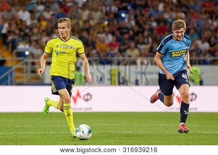 Rostov-on-don, Russia - August 12, 2019: Aleksandr Zuev Of Fc Rostov In Action During The Russian Pr