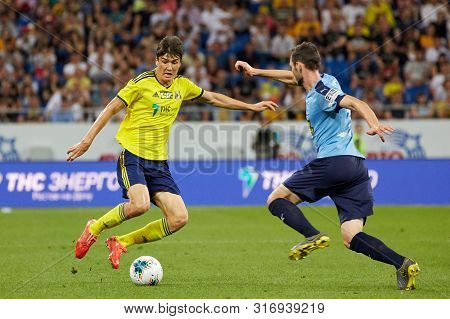 Rostov-on-don, Russia - August 12, 2019: Eldor Shomurodov Of Fc Rostov In Action During The Russian 