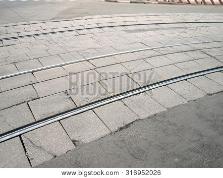 Street Railway  At Dry Sunny Summer Day