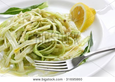 puntarelle พักโรมานา สลัด chicory หน่อไม้ฝรั่งกับกะตักแต่งตัว อาหารอิตาเลียน