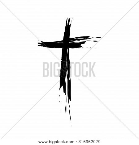 Hand Drawn Christian Cross Signs. Religion Symbol, Catholicism Icon. Signs And Symbols Icon Can Be U