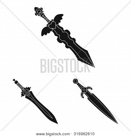 Isolated Object Of Sharp And Blade Icon. Set Of Sharp And Dagger Stock Vector Illustration.