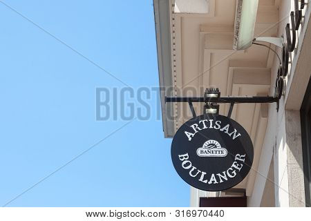 Lyon, France - July 15, 2019: Banette Logo In Front Of A Bakery (boulangerie) Of The Group. Banette 