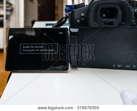 Paris, France - 27 Apr 2019: Enable The Function, Turn Power Off And On Again Updating Process Of Ne